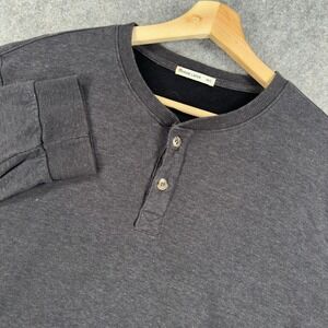 Marine Layer Shirt Mens Large Gray Long Sleeve Henley Tri-Blend Casual Tee